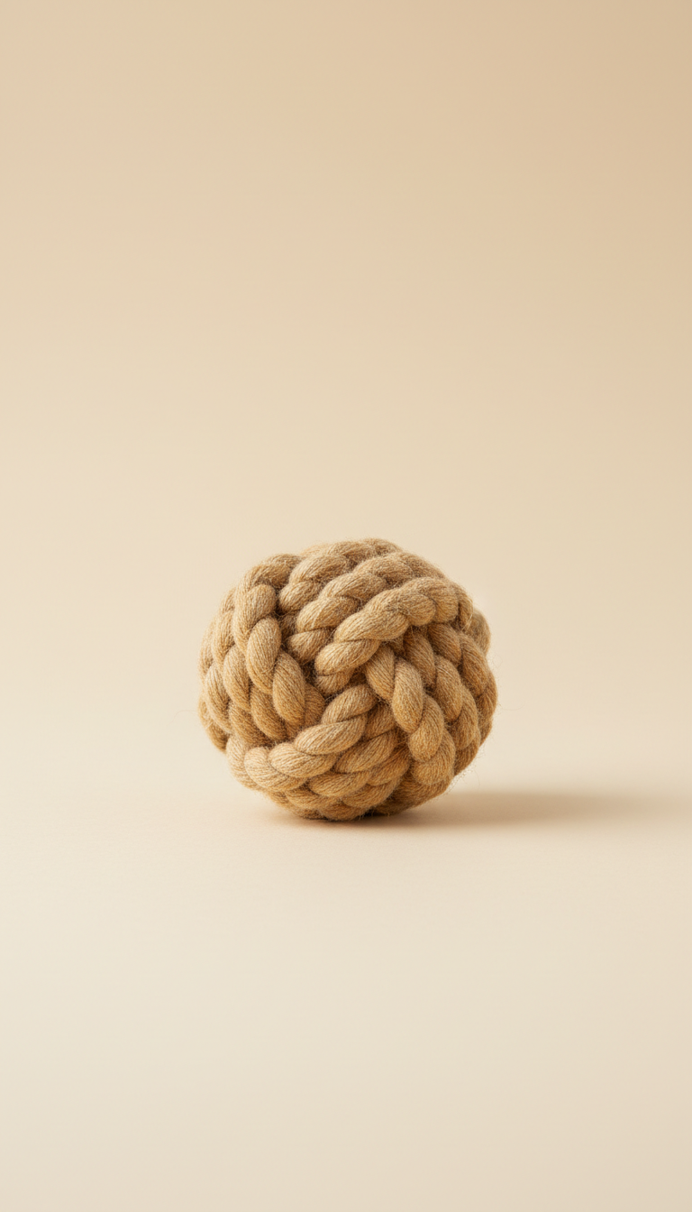 Natural Wool Rope Dog Toy Warm Oat